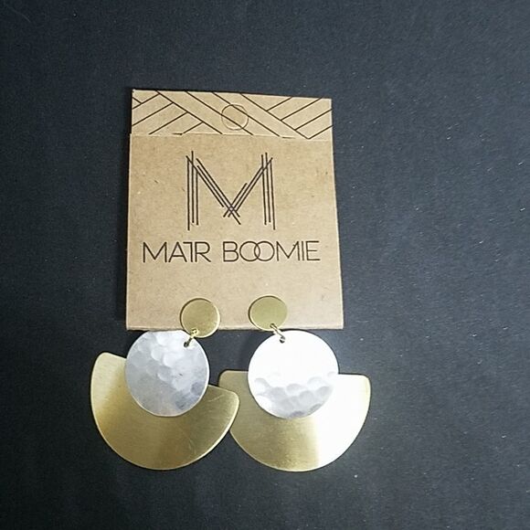 NWT Mair Boomie Gold & Silver Earrings - Picture 4 of 5